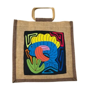  Handmade Mola Yute Fish Beach Bag