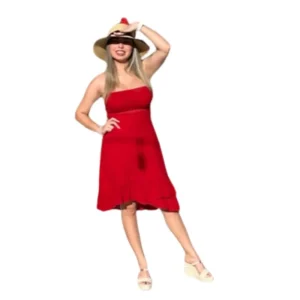 Red Short Cotton Dress
