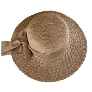 Ribbon Bowknot Design Straw Hat